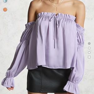 Forever 21 Contemporary Lavender Off Shoulder Top
